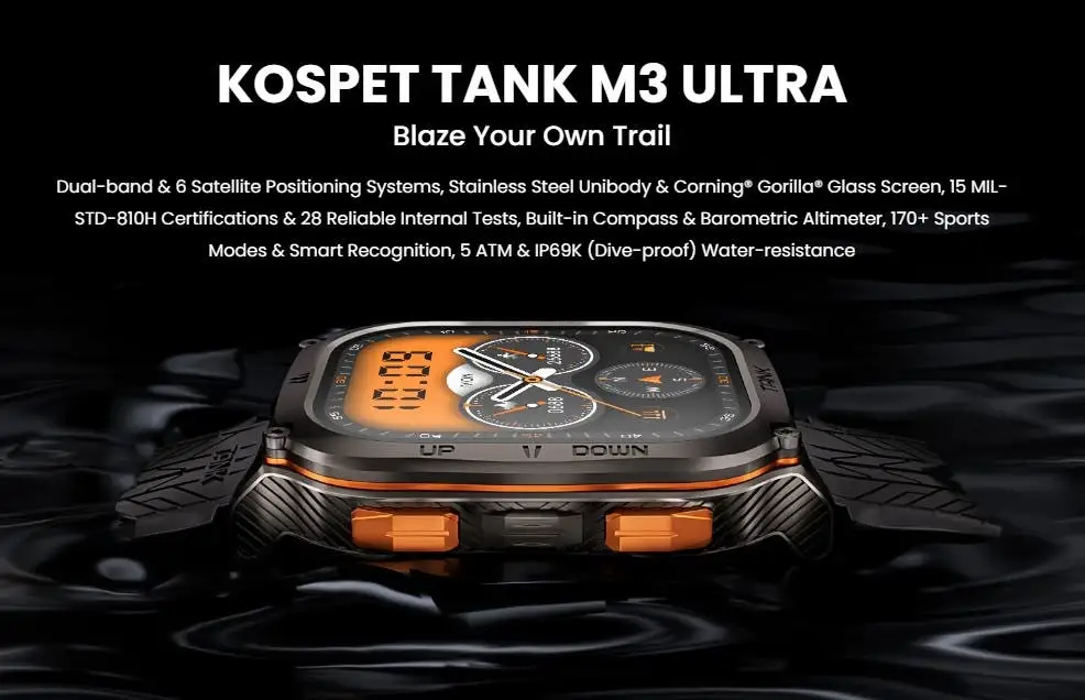 إطلاق طرازات جديدة من ساعات KOSPET TANK الذكية مع عرض ترويجي رائع 7 KOSPET TANK