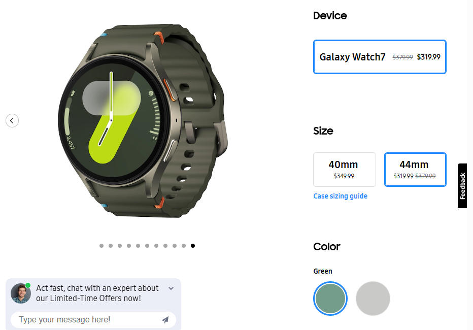 احصل على خصم يصل إلى 60 دولارًا على ساعة Galaxy Watch 7 مقاس 44 مم، بالإضافة إلى حزام إضافي مجاني 7 Galaxy Watch 7