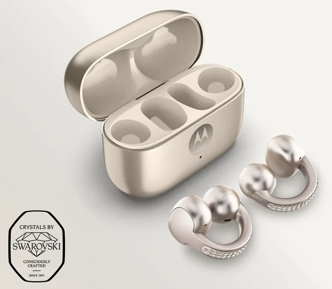 تم الإعلان عن Moto Buds Loop مع كريستالات سواروفسكي وصوت Bose وتصميم الأذن المفتوحة 7 Moto Buds Loop