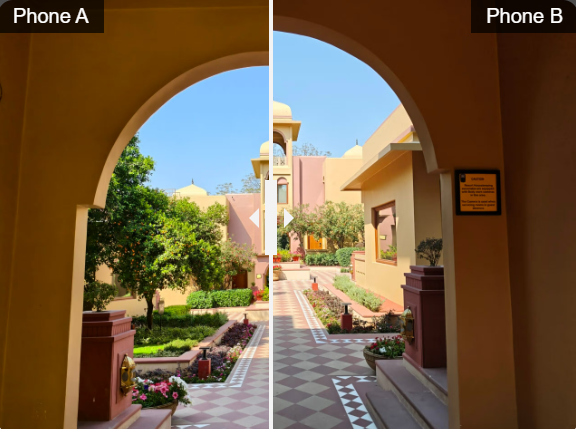 مقارنة بين كاميرا هاتف Xiaomi 15 وVivo X200 8 phone A and B