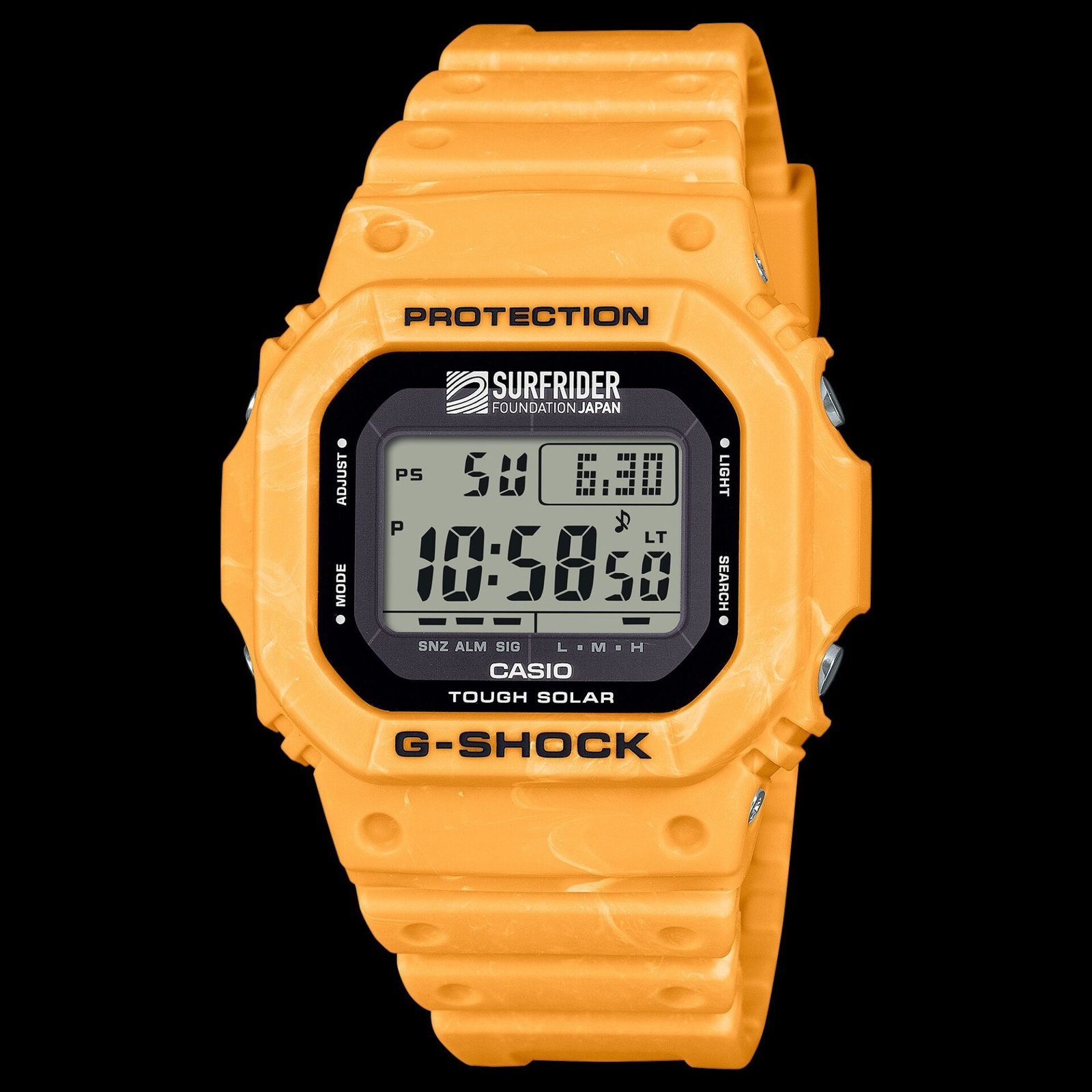 تم إطلاق ساعة Casio G-Shock G-5600SFJ-9 في اليابان والمملكة المتحدة بالتعاون مع مؤسسة Surfrider 9 إطلاق ساعة Casio G Shock G 5600SFJ 9